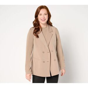 Susan Graver Women's Petite Jacket PXS GRAVER_ LK Fusion Double Brown A667495